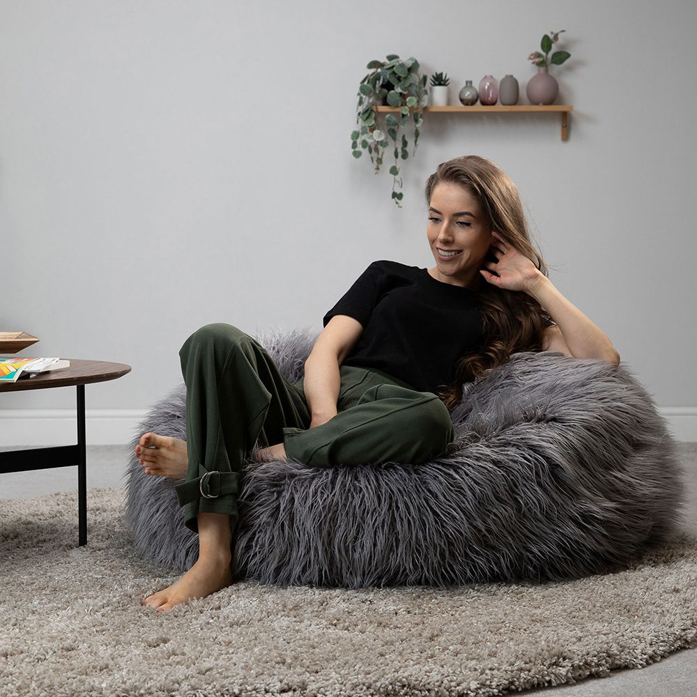 icon® Mongolian Faux Fur Bean Bag