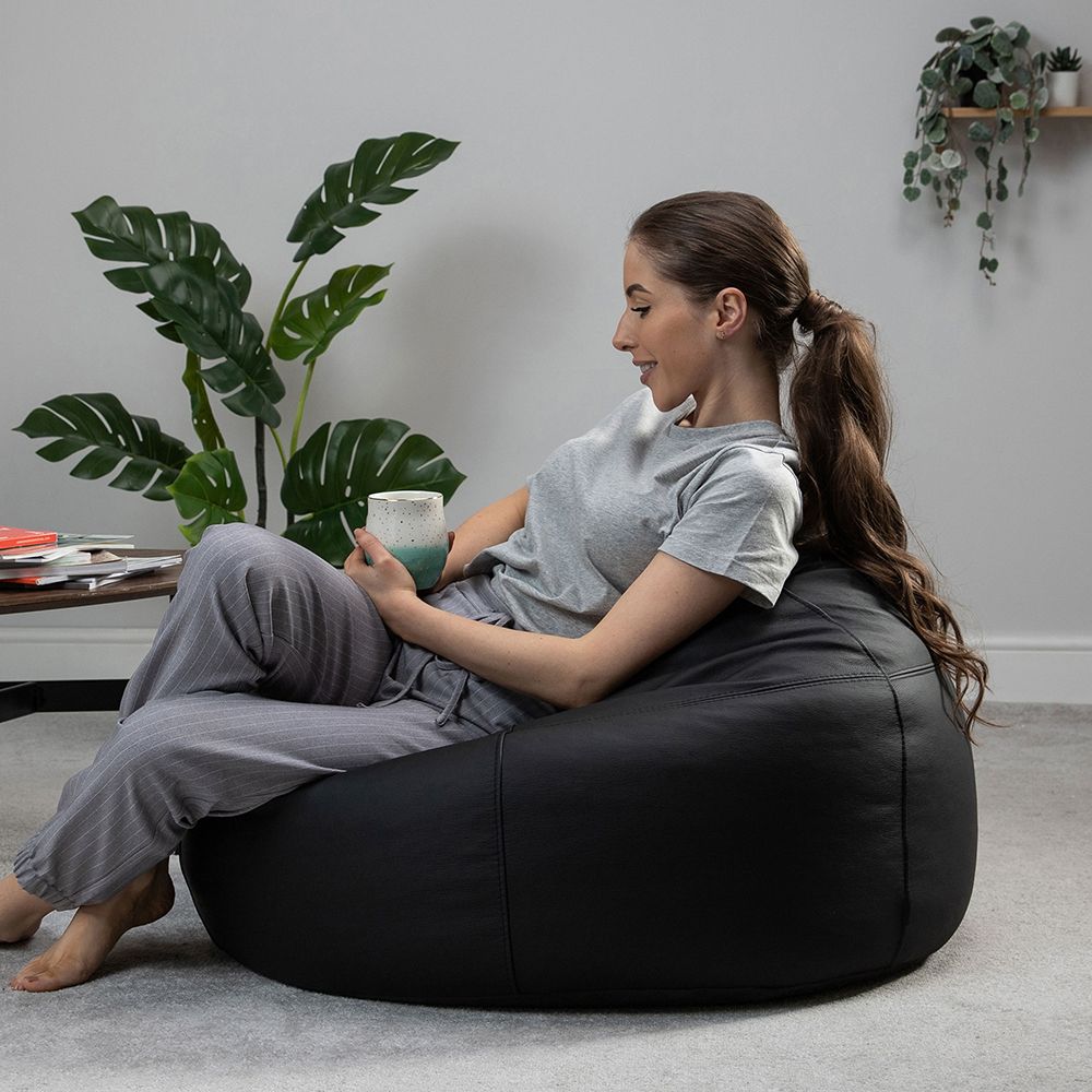 icon® Luciano Classic Real Leather Beanbag