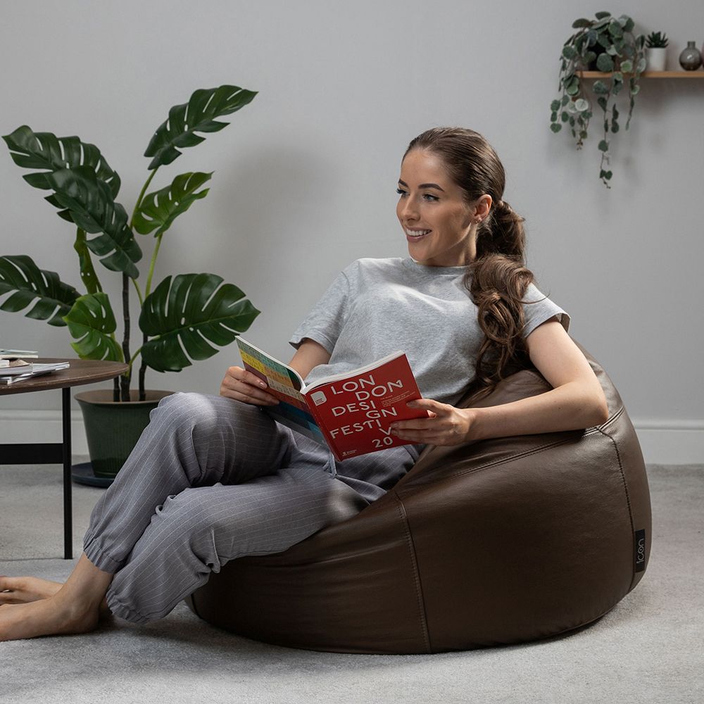 icon® Luciano Classic Real Leather Beanbag