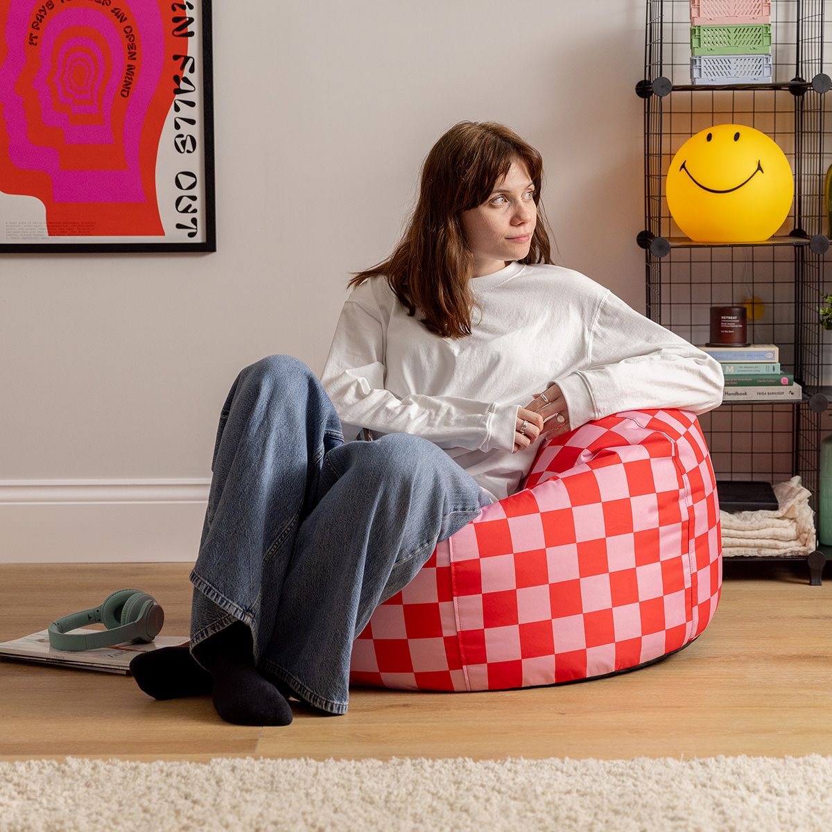 icon® Kingston Checkerboard Water-Resistant Classic Bean Bag