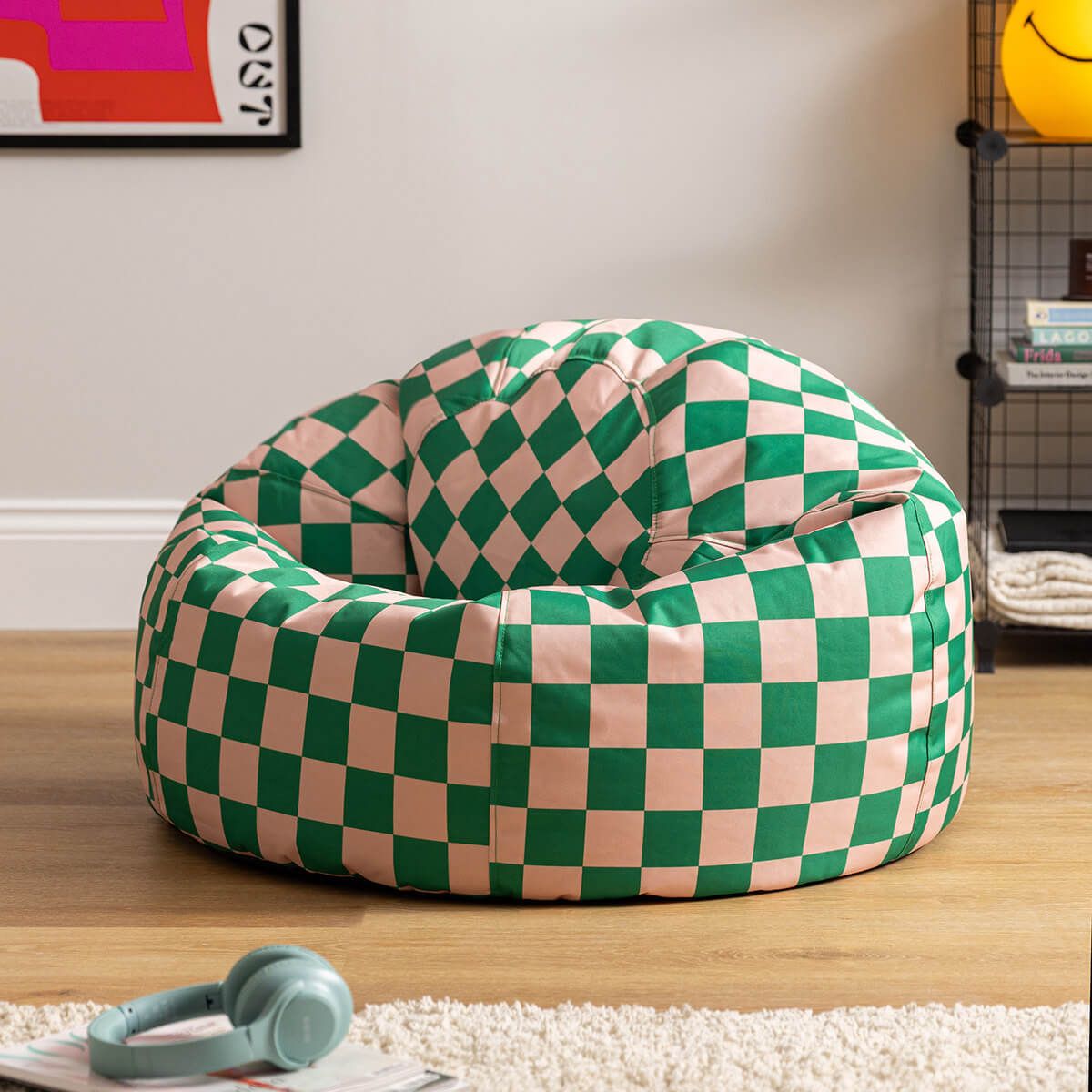 icon® Kingston Checkerboard Water-Resistant Classic Bean Bag