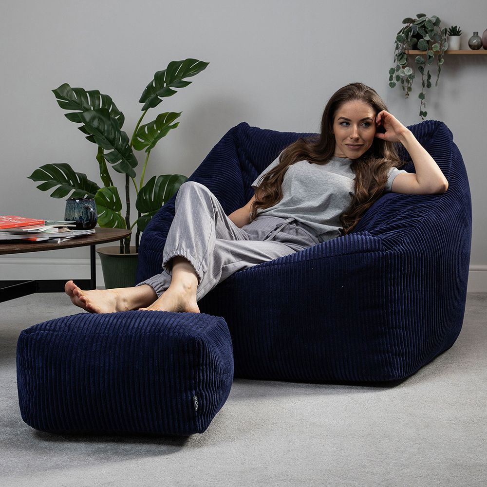 icon® Natalia Cord Armchair Bean Bag & Footstool
