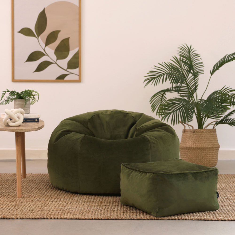 icon® Aurora Velvet Bean Bag & Footstool