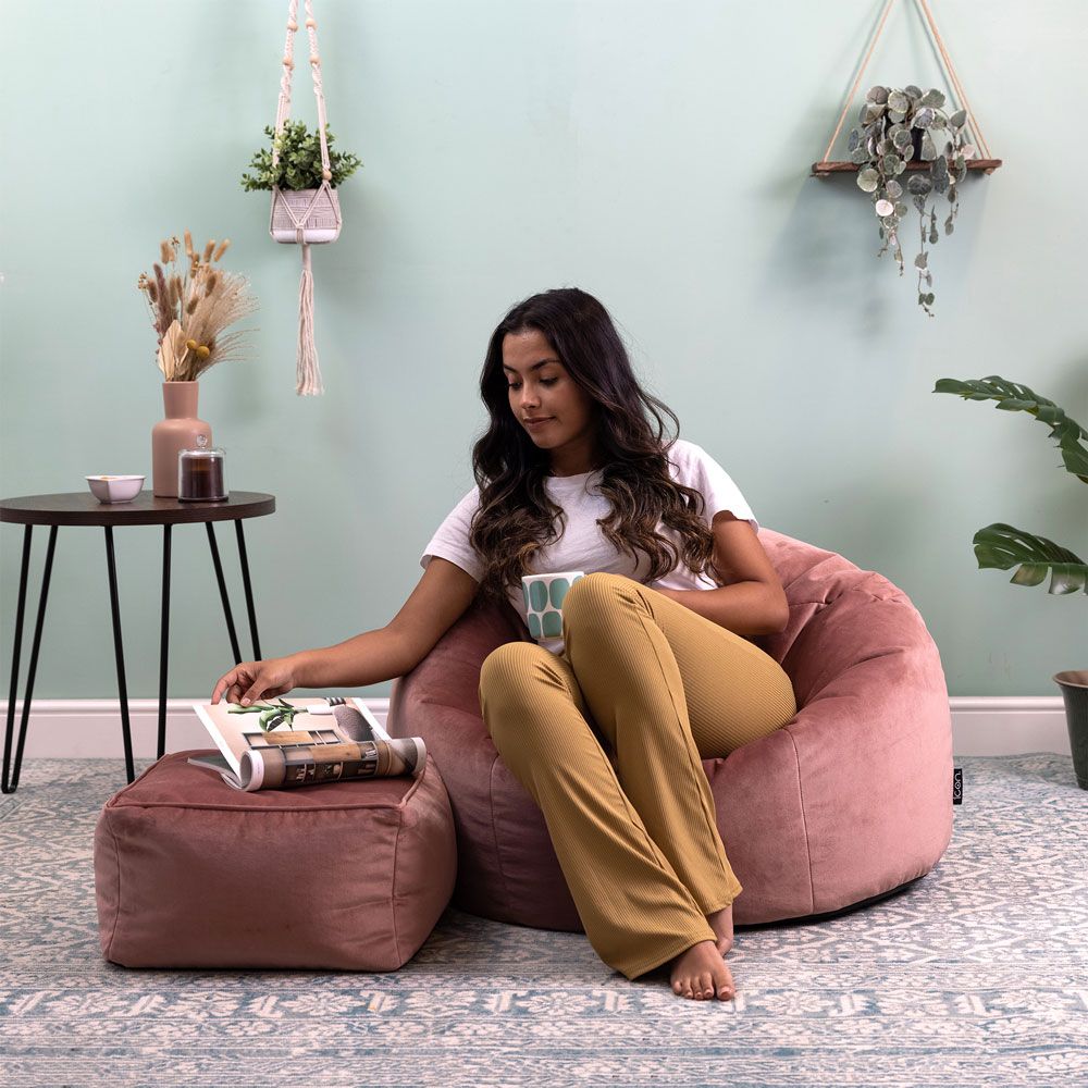 icon® Aurora Velvet Bean Bag & Footstool
