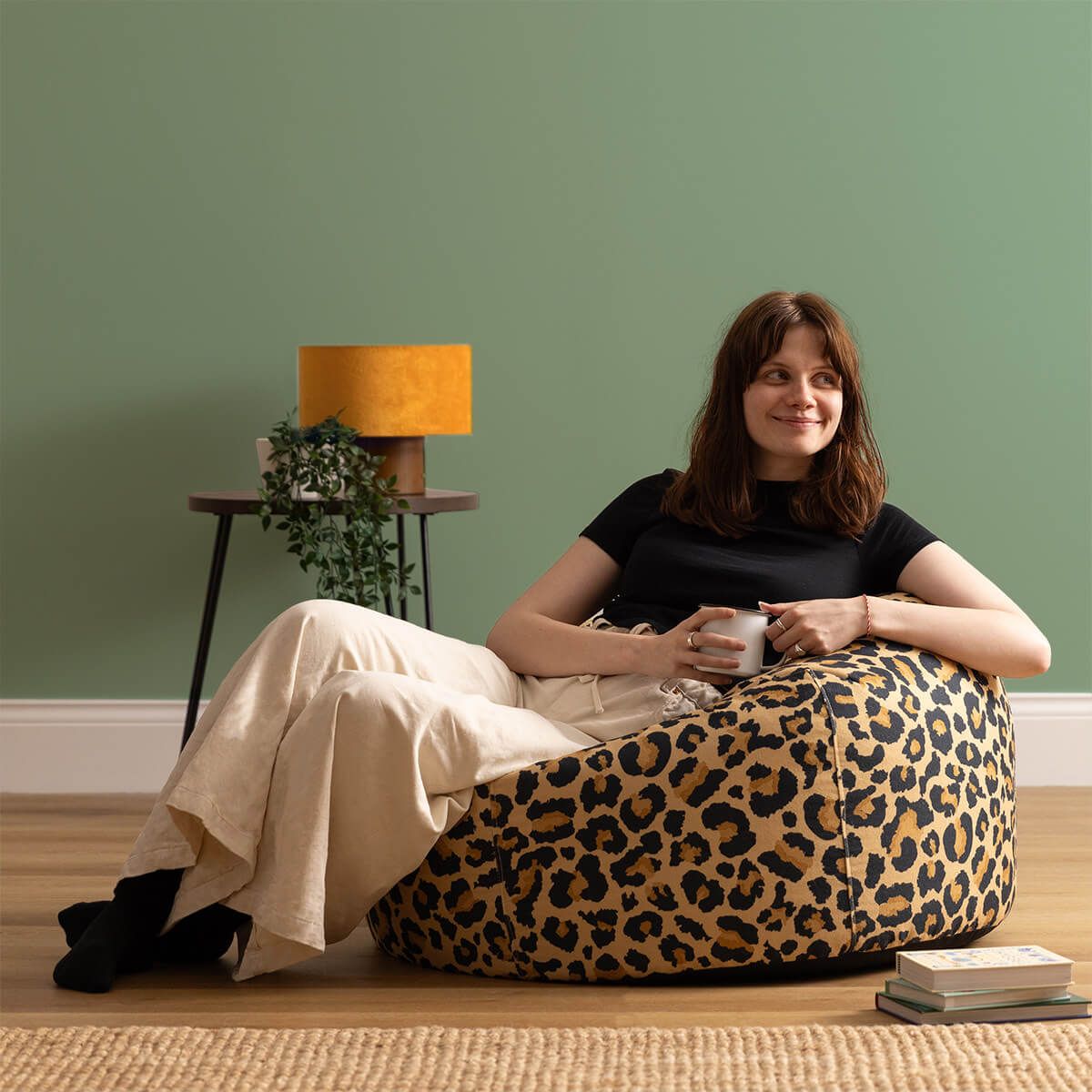 Icon Kingston Leopard Print Woven Classic Bean Bag