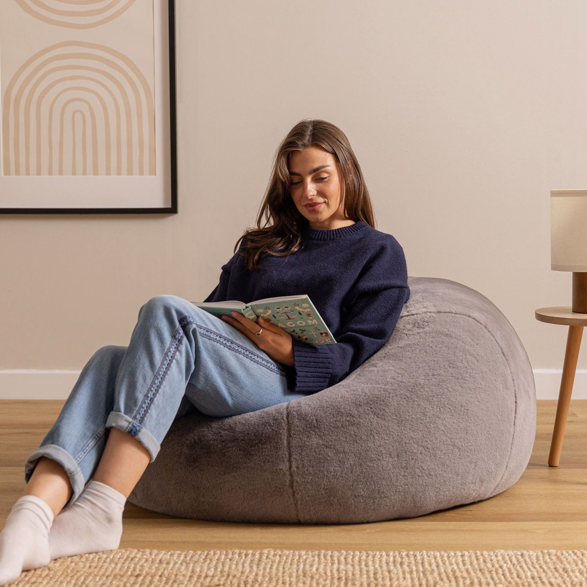 icon® Kingston Faux Rabbit Fur Classic Bean Bag