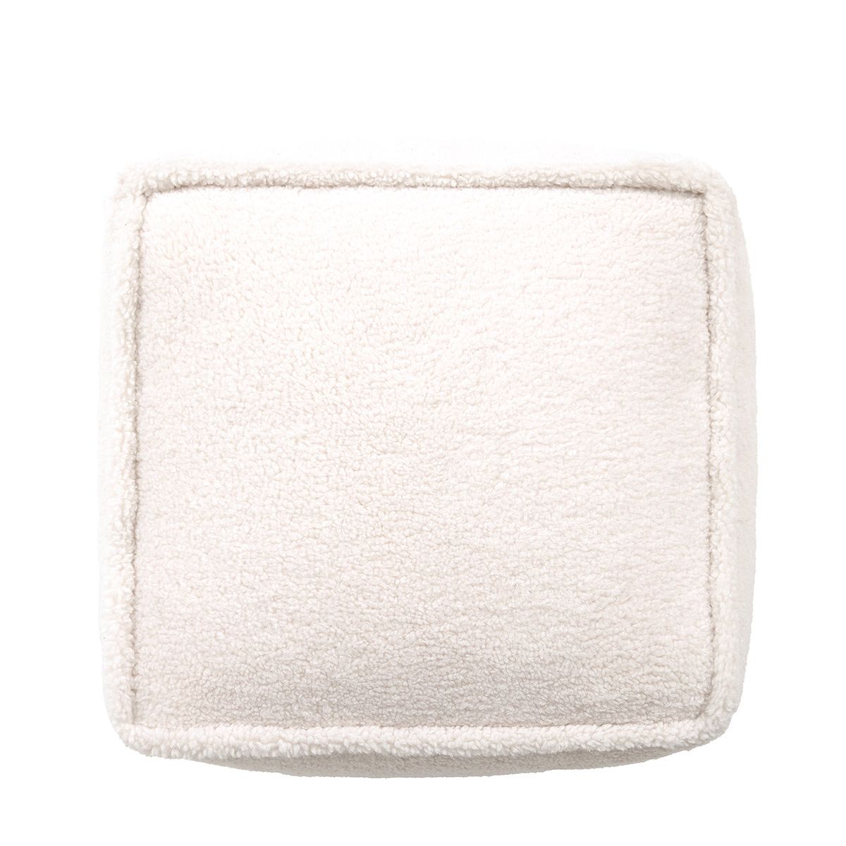icon® Amara Fleece Square Footstool Bean Bag, Natural