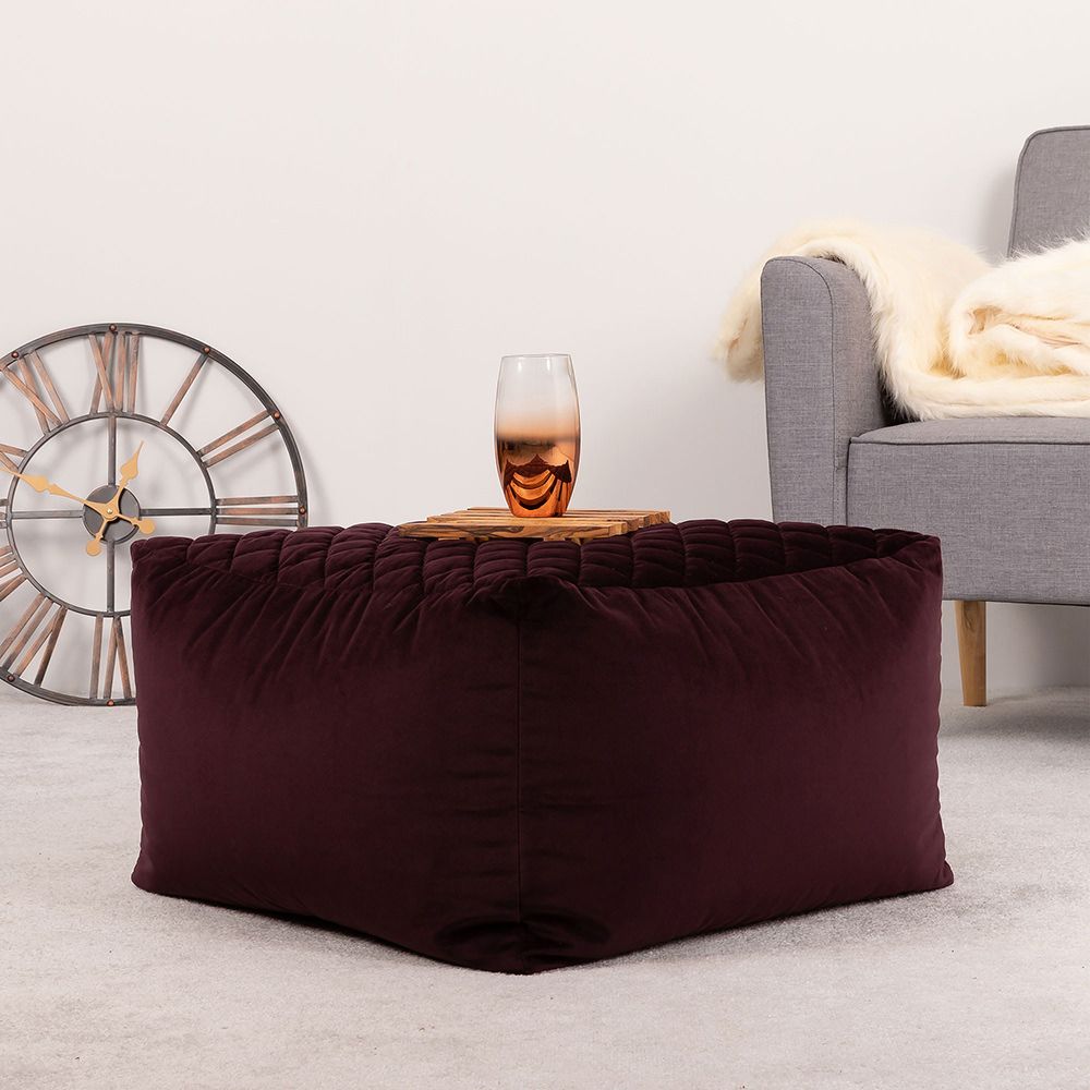 icon® Cortado Quilted Velvet Footstool