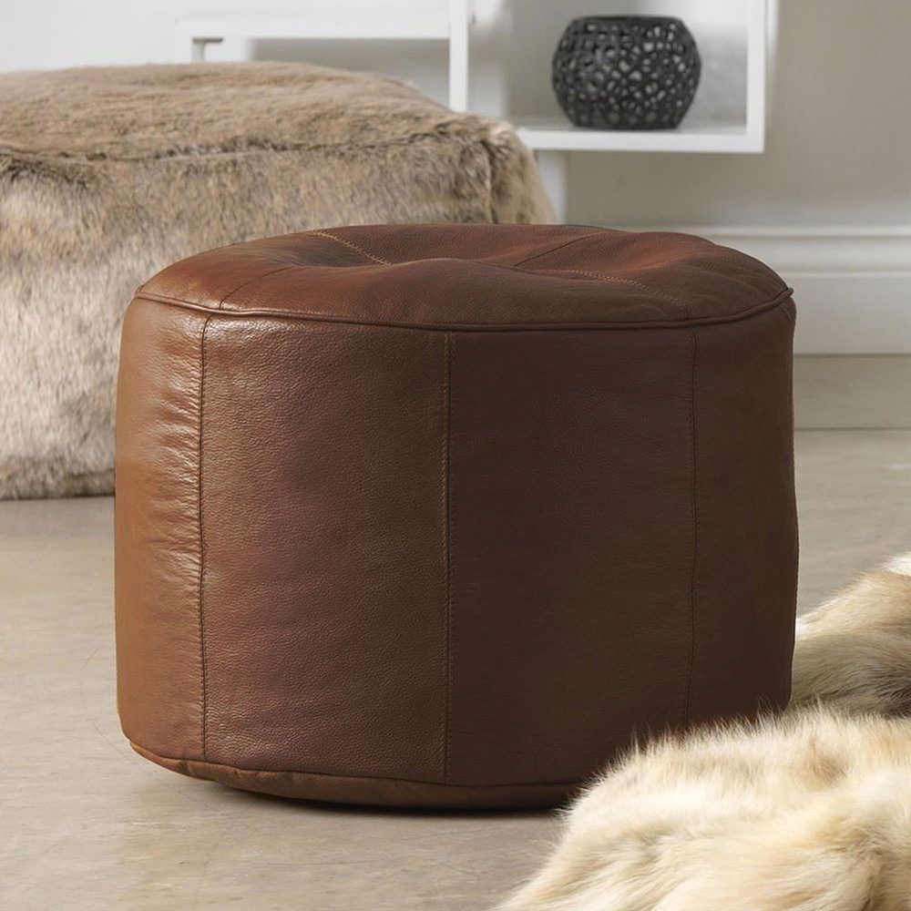 icon® Dante Real Leather Pouffe
