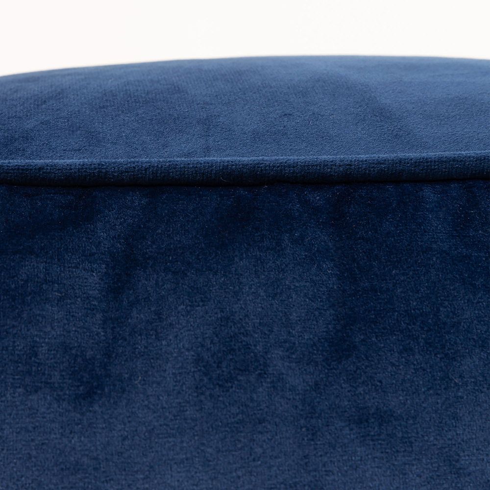 Amara Velvet Square Footstool, Navy Blue