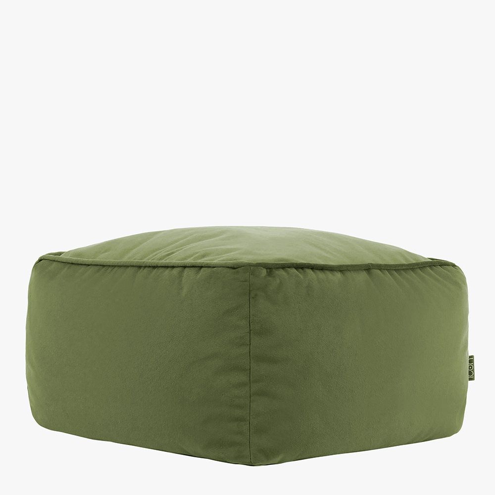 icon® Amara Velvet Footstool, Sage Green