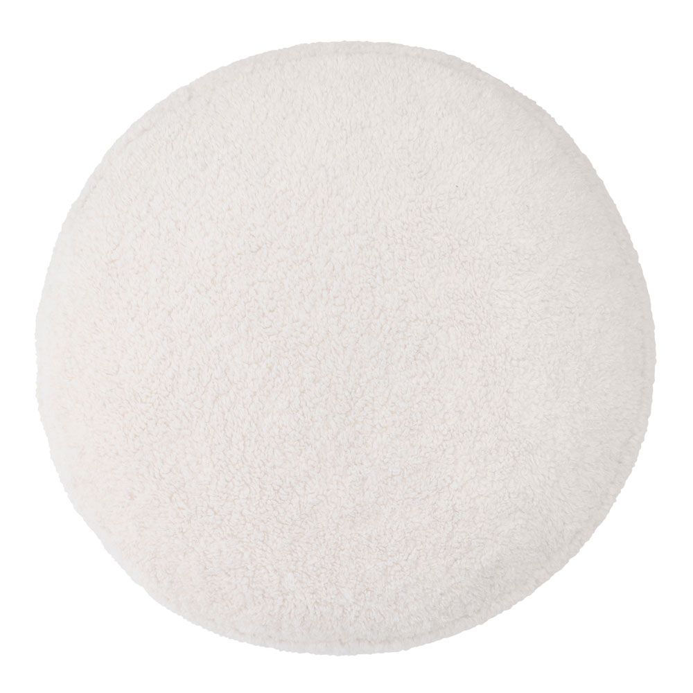 icon® Milano Fleece Round Footstool Bean Bag, Natural