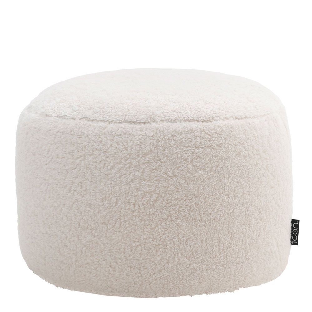 icon® Milano Fleece Round Footstool Bean Bag, Natural