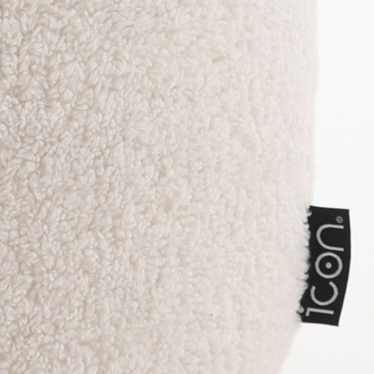 icon® Milano Fleece Round Footstool Bean Bag, Natural