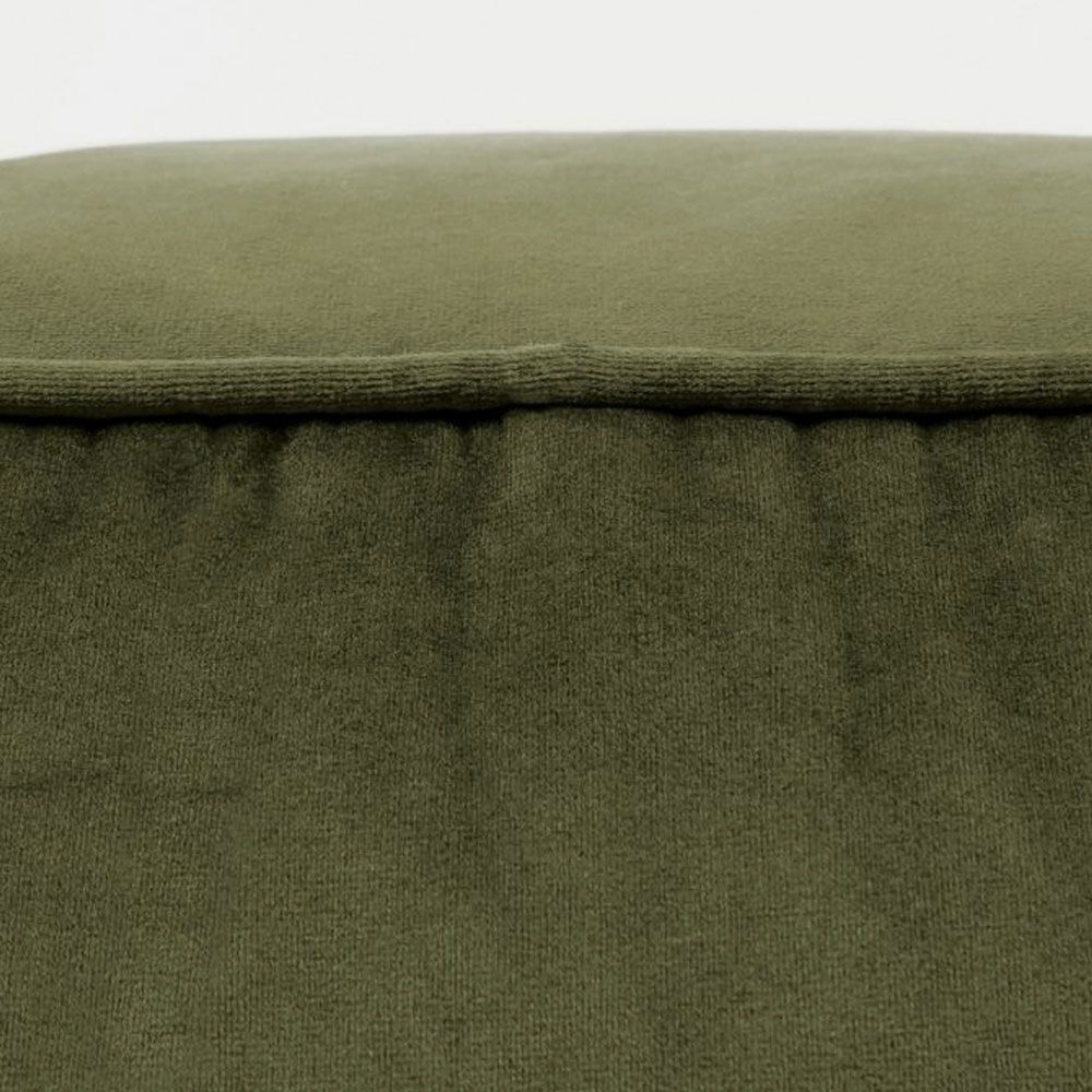 icon® Milano Velvet Round Footstool Bean Bag, Olive Green