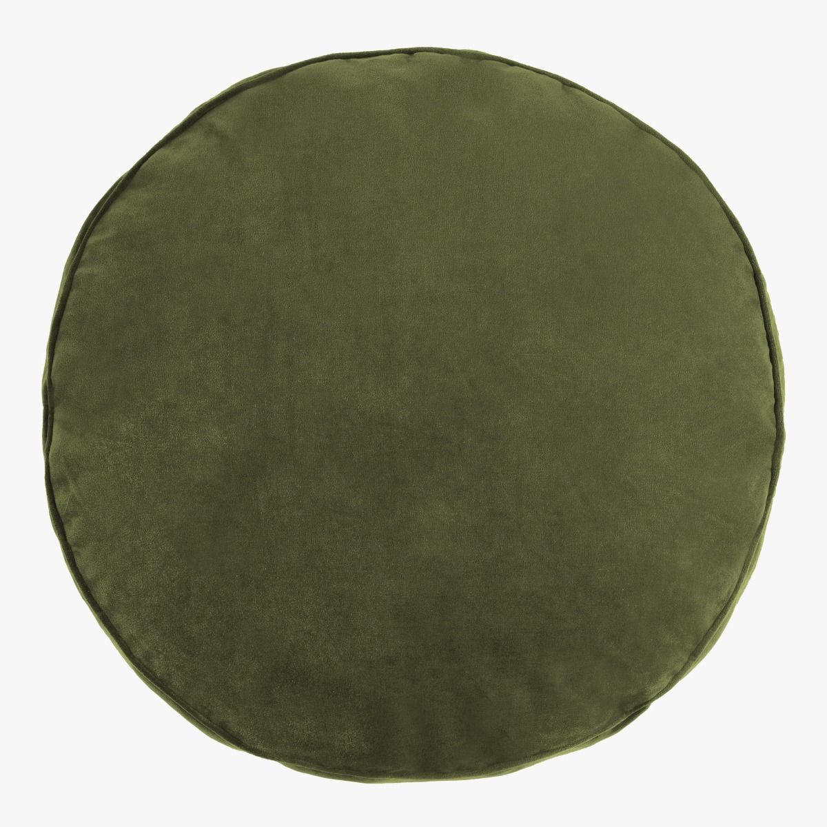 Milano Velvet Round Footstool, Sage Green