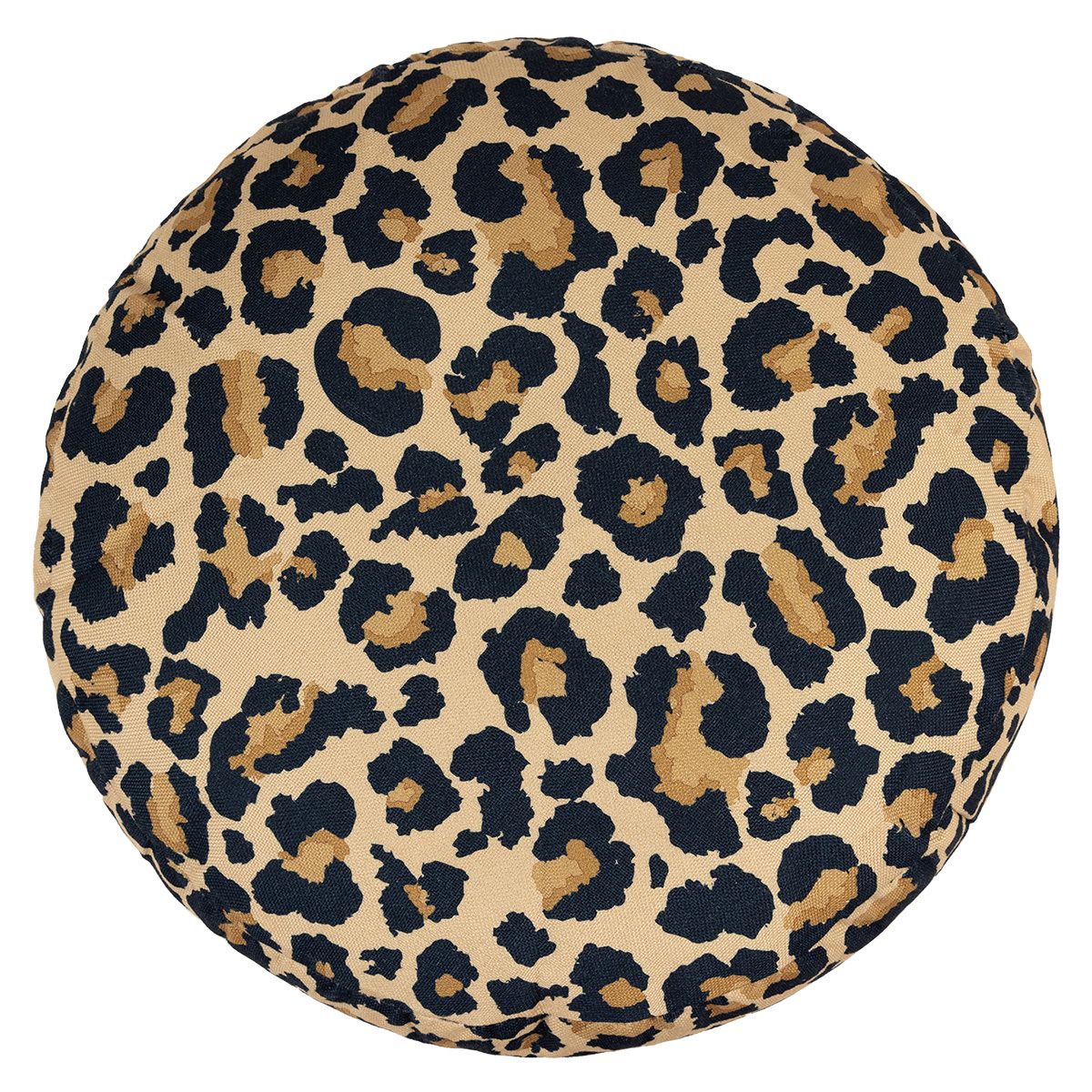 icon® Milano Leopard Print Woven Round Footstool, Multicolour