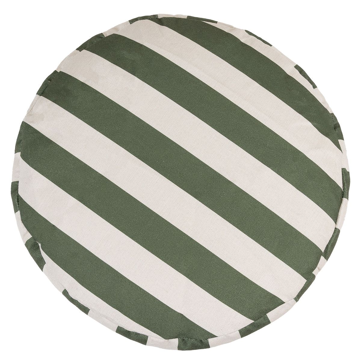 icon® Milano Stripe Woven Round Footstool, Olive Green