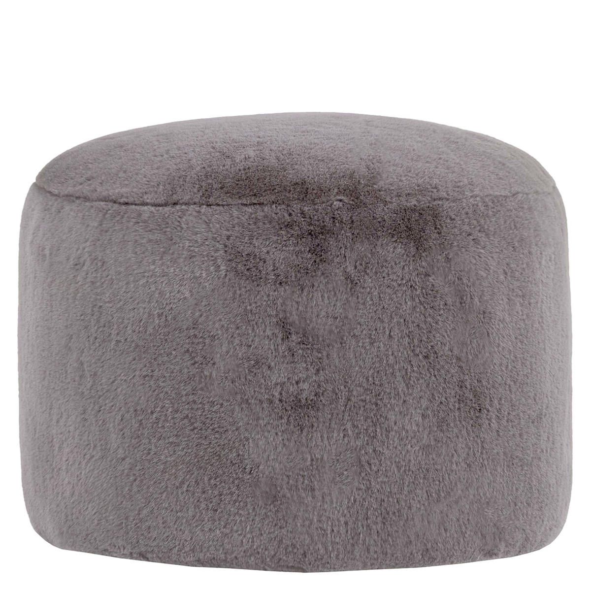 icon® Milano Faux Rabbit Fur Round Footstool