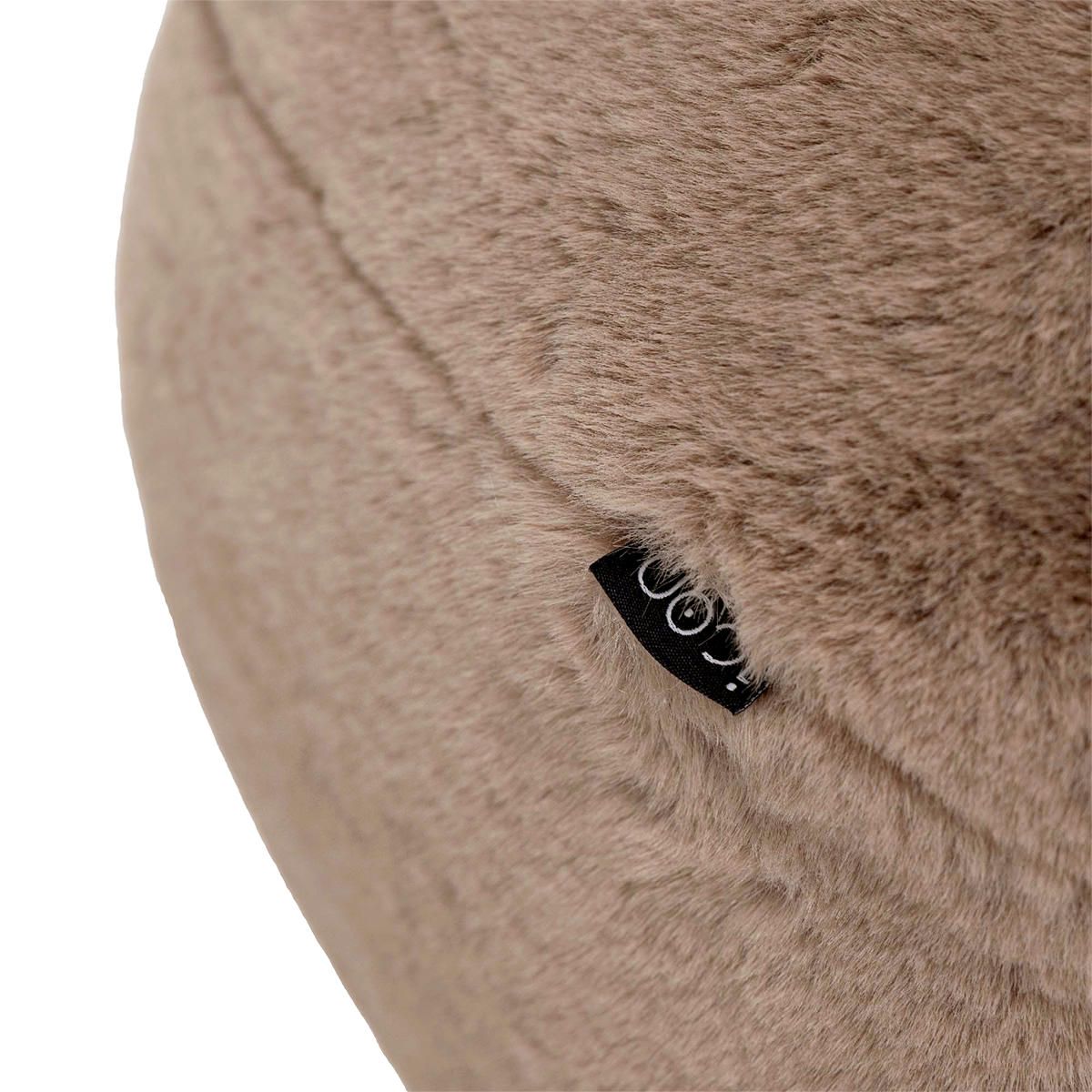 icon® Milano Faux Rabbit Fur Round Footstool