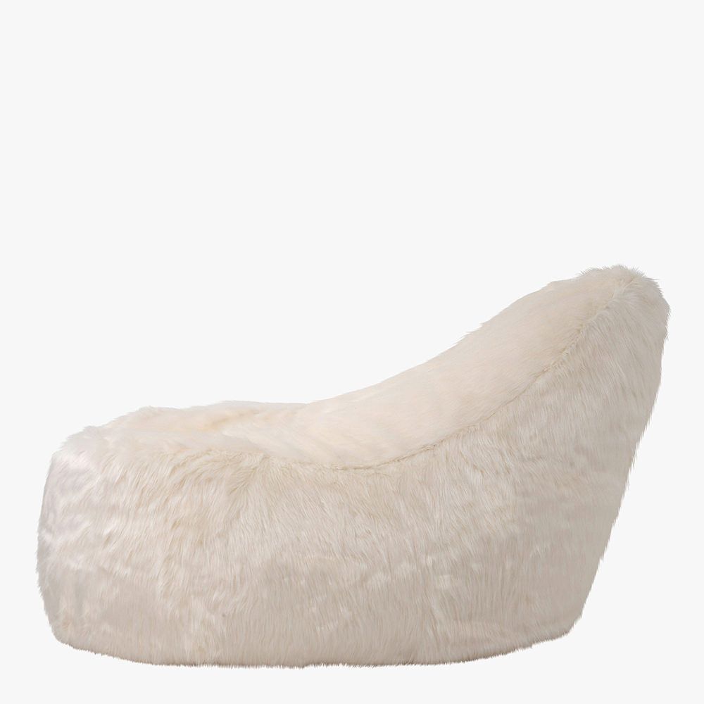 icon® Faux Fur Dream Lounger Bean Bag, Cream