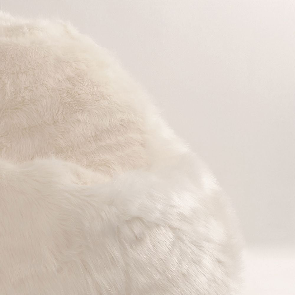 icon® Faux Fur Dream Lounger Bean Bag, Cream