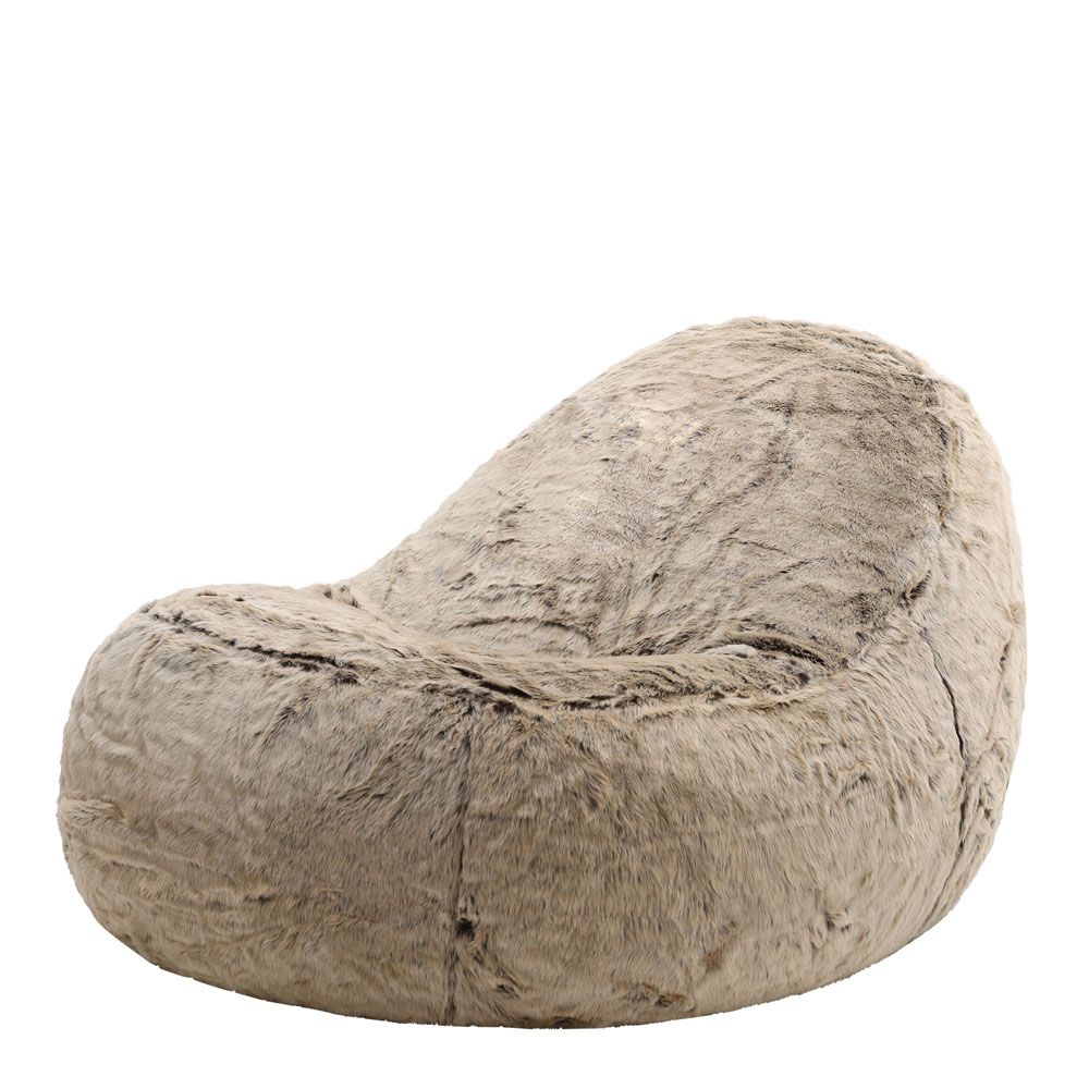 Dream Faux Fur Lounger Bean Bag, Cream, Mink