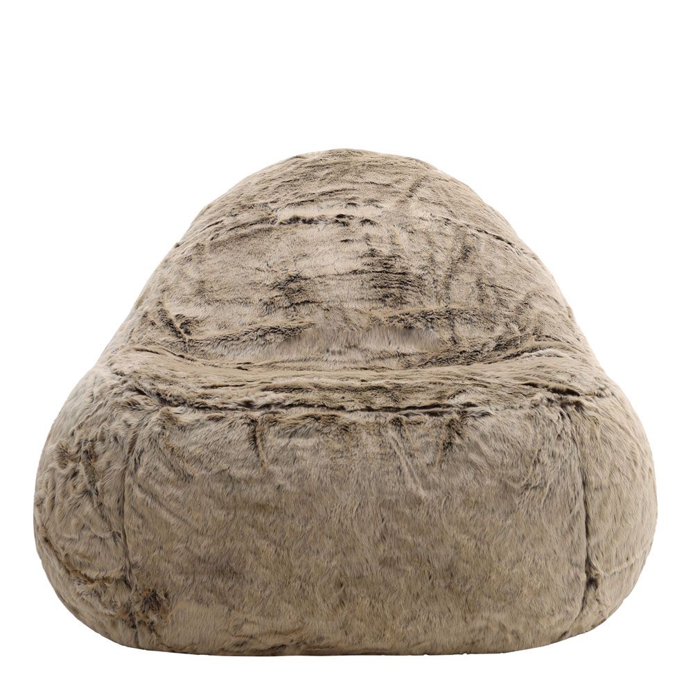 Dream Faux Fur Lounger Bean Bag, Cream, Mink