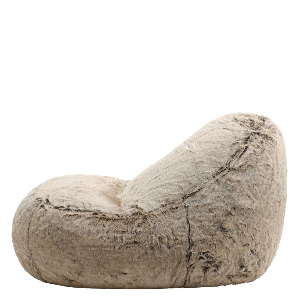 Dream Faux Fur Lounger Bean Bag, Cream, Mink