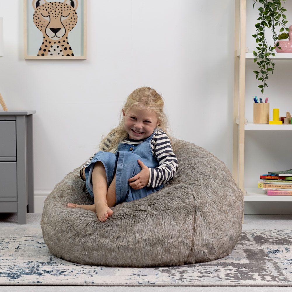 icon® Luxury Faux Fur Kids Classic Bean Bag