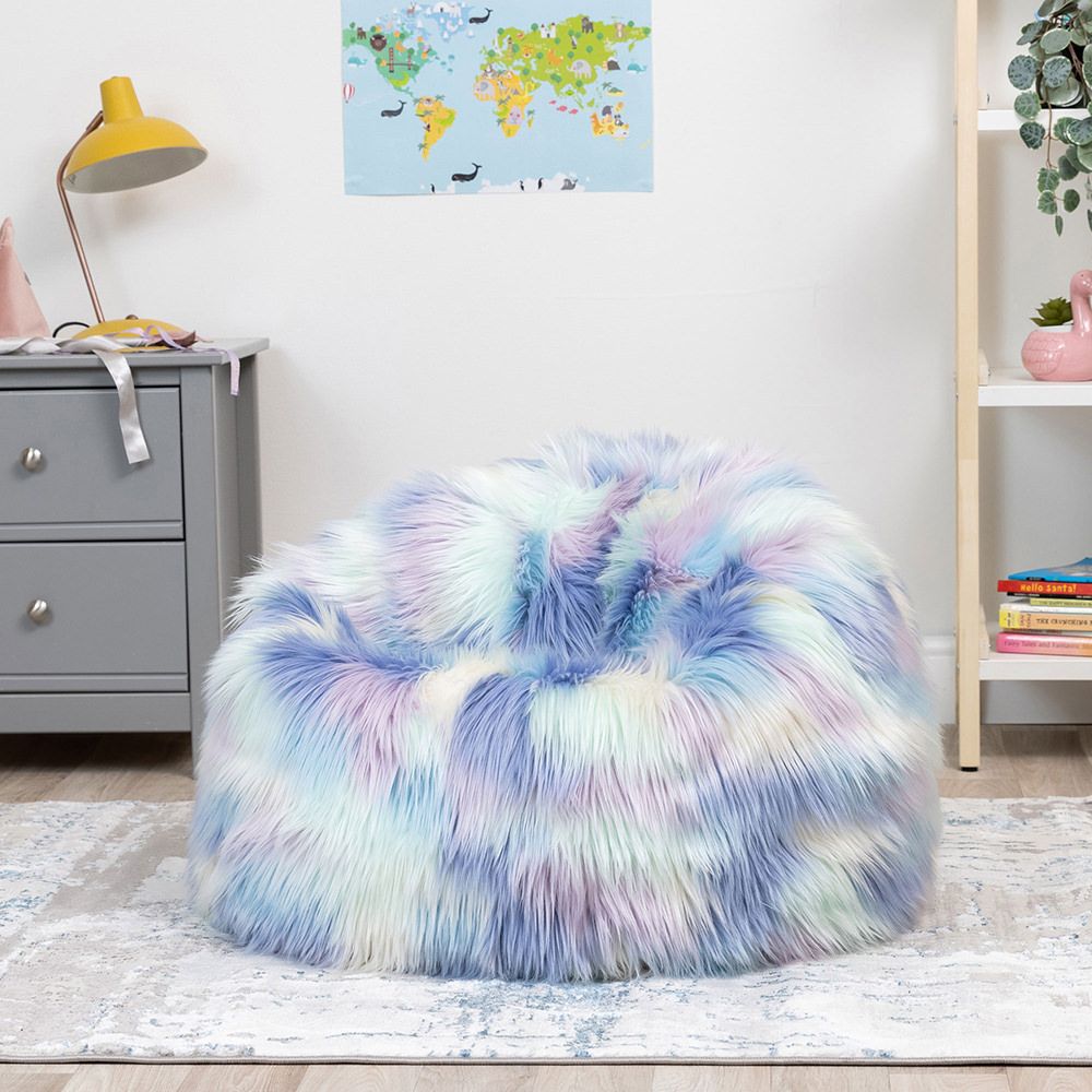 icon® Unicorn Faux Fur Bean Bag