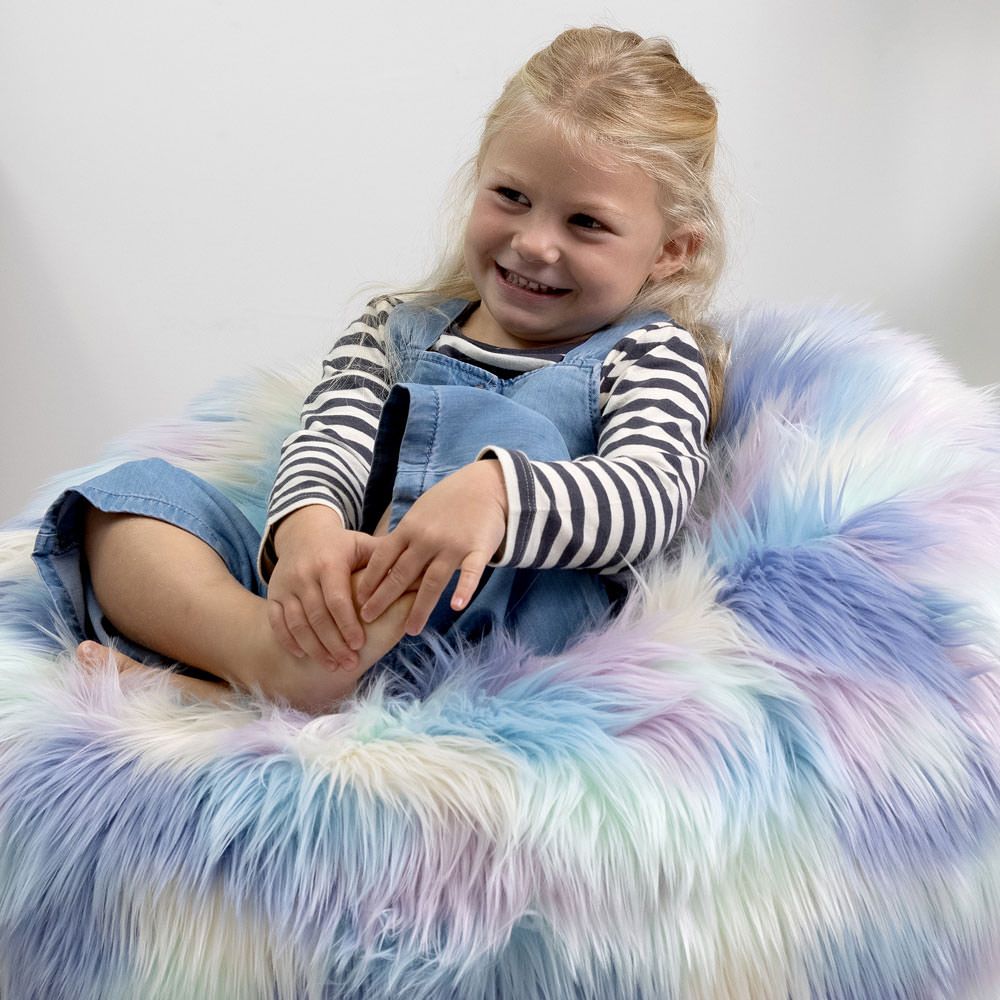 icon® Unicorn Faux Fur Bean Bag