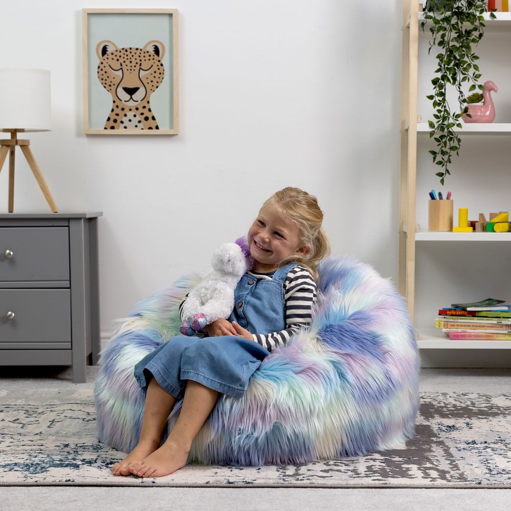 icon® Luxury Faux Fur Kids Classic Bean Bag