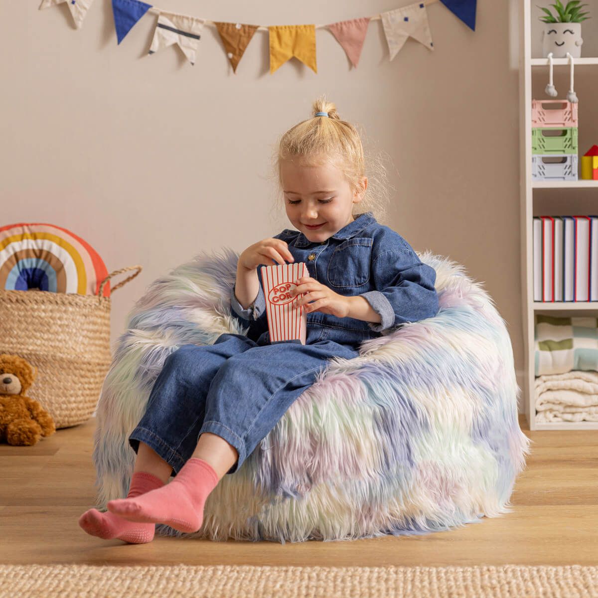 icon® Unicorn Faux Fur Bean Bag