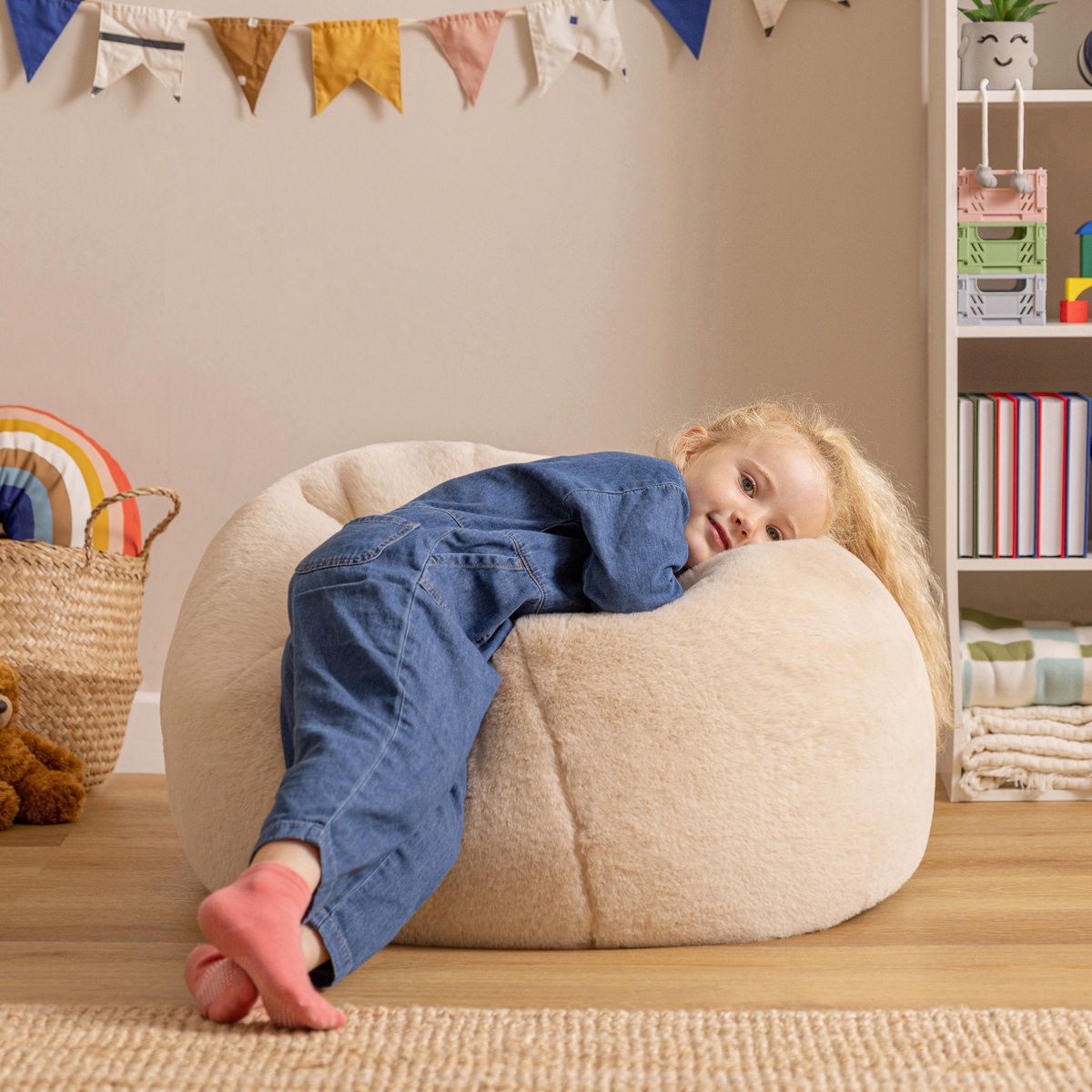 Icon Kids Kingston Faux Rabbit Fur Classic Bean Bag