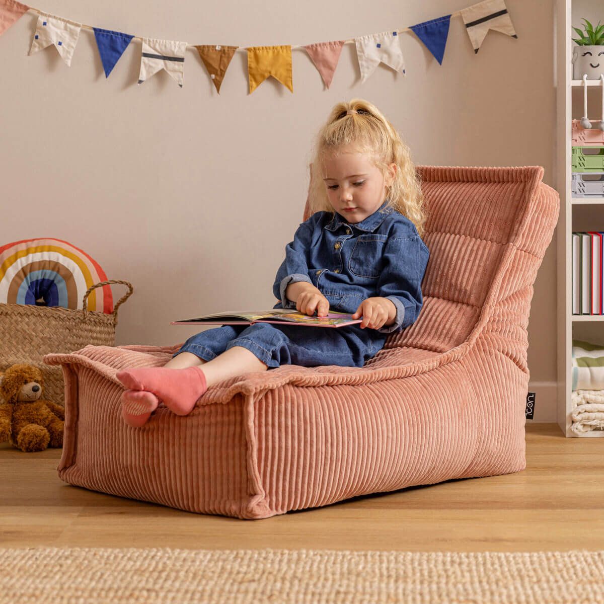 icon® Kids Dolce Corduroy Lounger Bean Bag