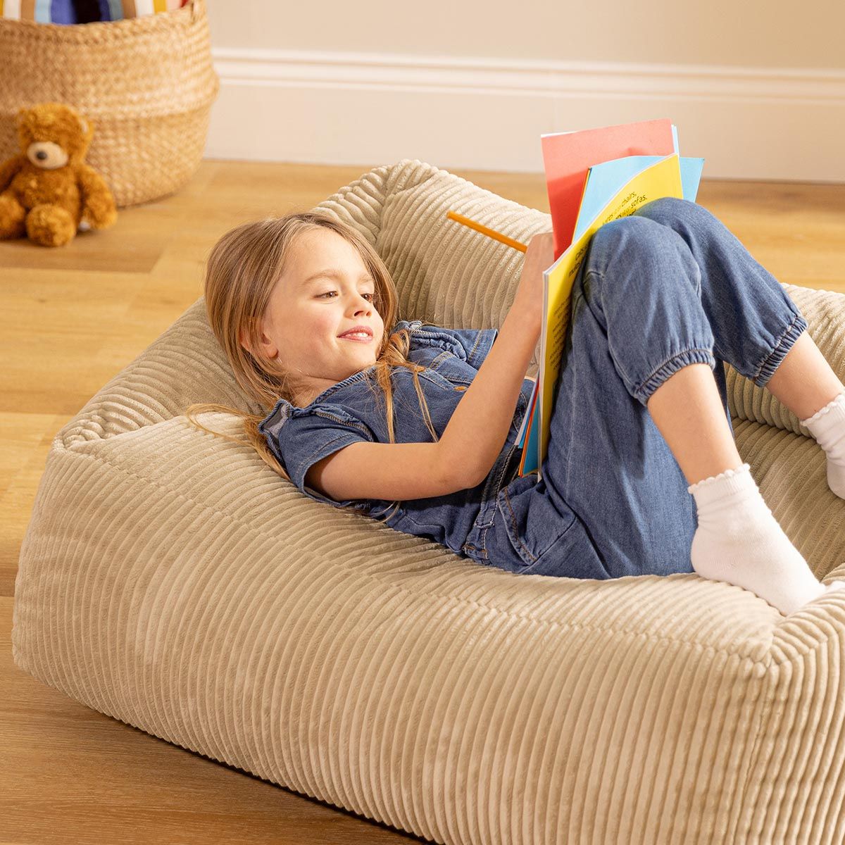 Kids Cecilia Corduroy Sofa Bean Bag