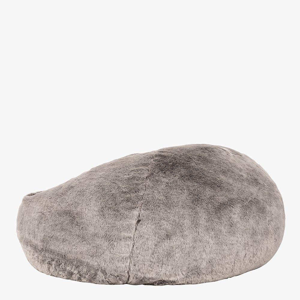 icon® Kenai Cloud Two-seater Faux Fur Bean Bag, Arctic Wolf side view