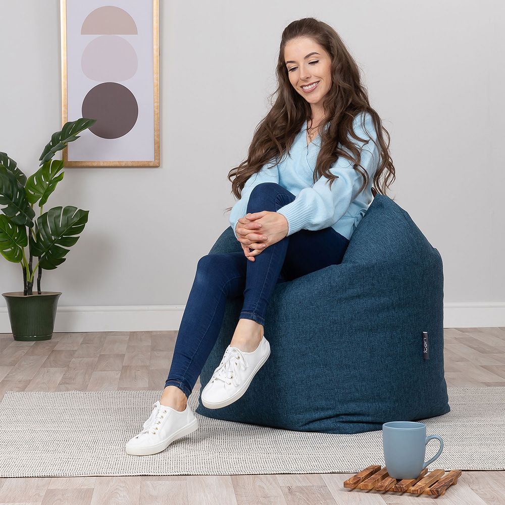 Icon® Kami Origami Pouffe, Folding Bean Bag Floor Cushion-Teal