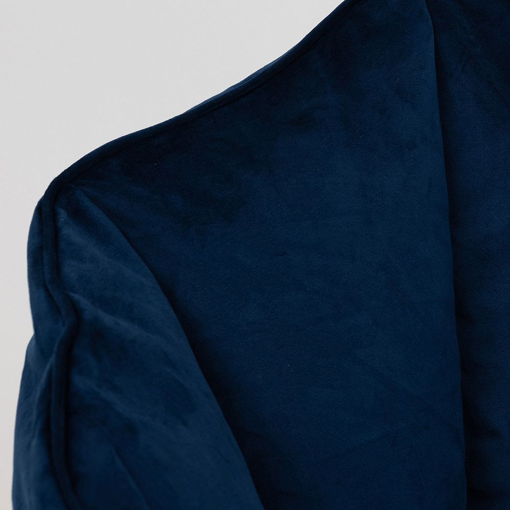 Sirena Velvet Bean Bag Accent Chair, Navy Blue