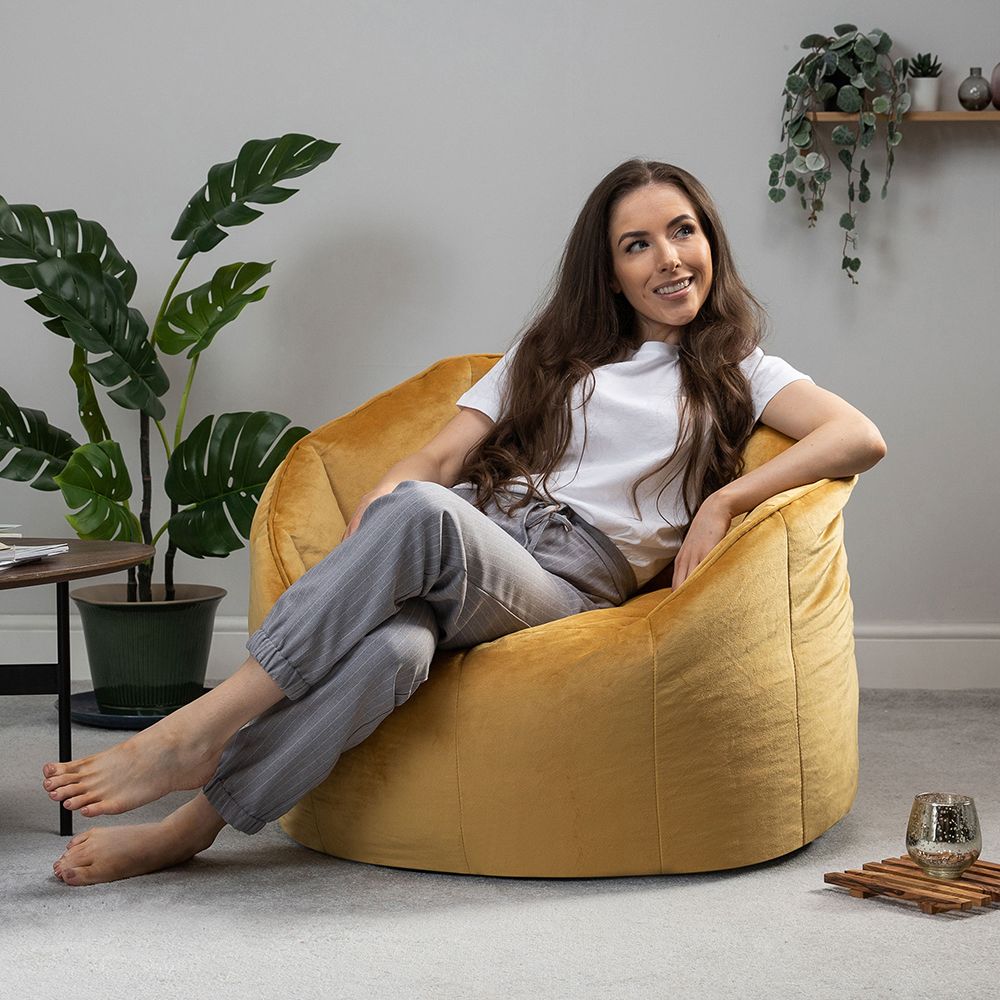 icon® Sirena Velvet Bean Bag Accent Chair