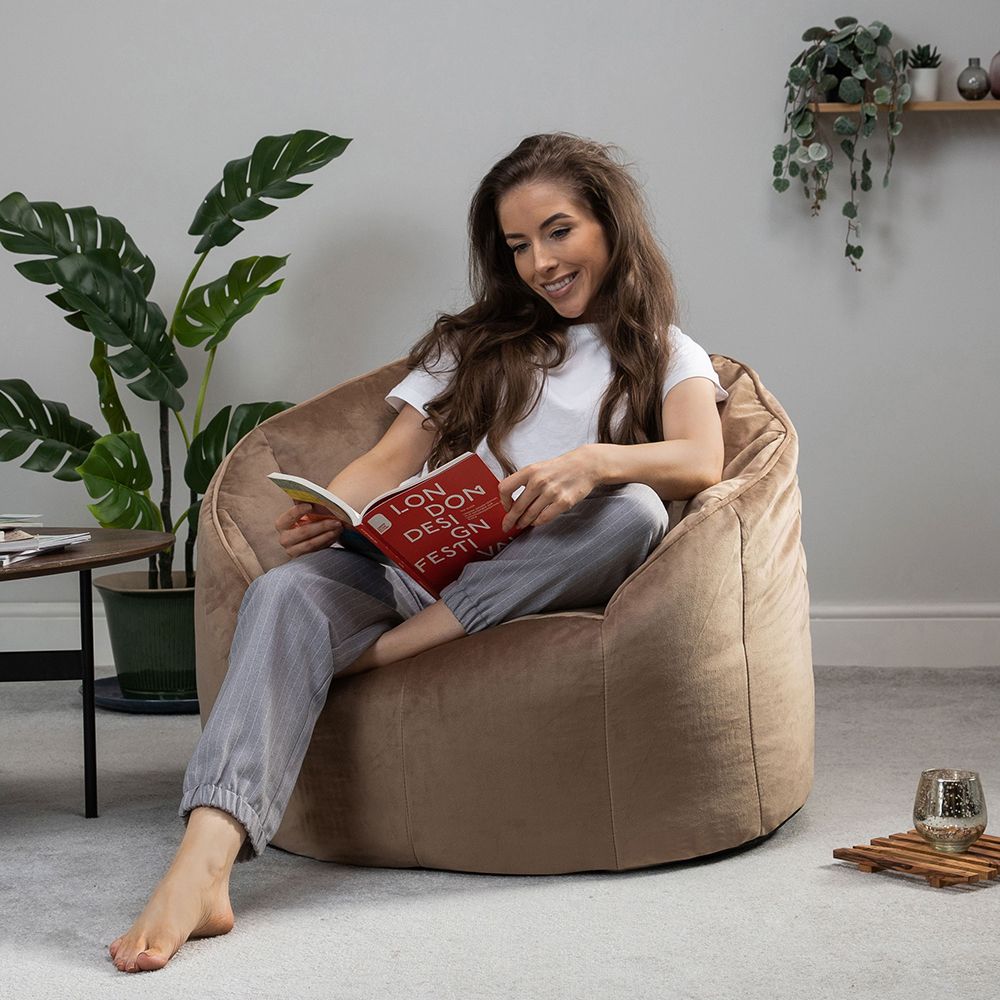 icon® Sirena Velvet Bean Bag Accent Chair