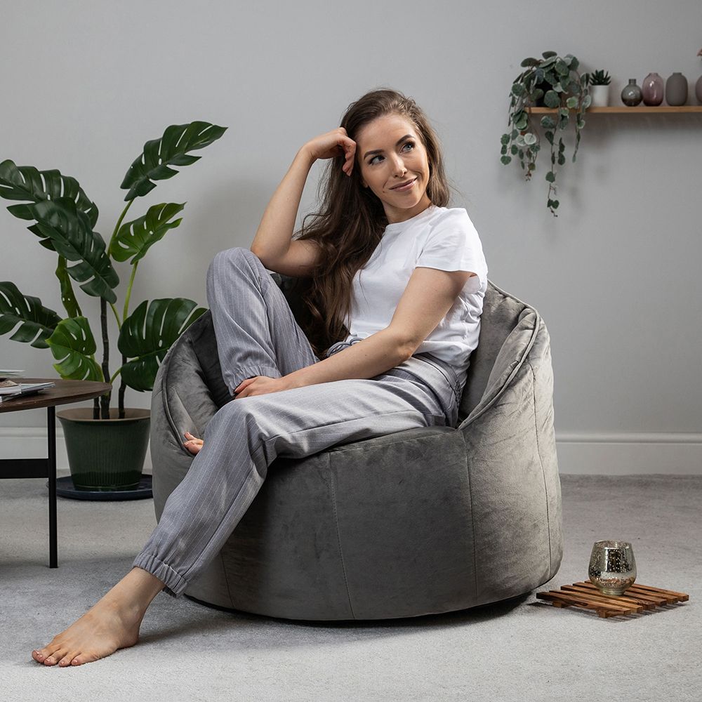 icon® Sirena Velvet Bean Bag Accent Chair
