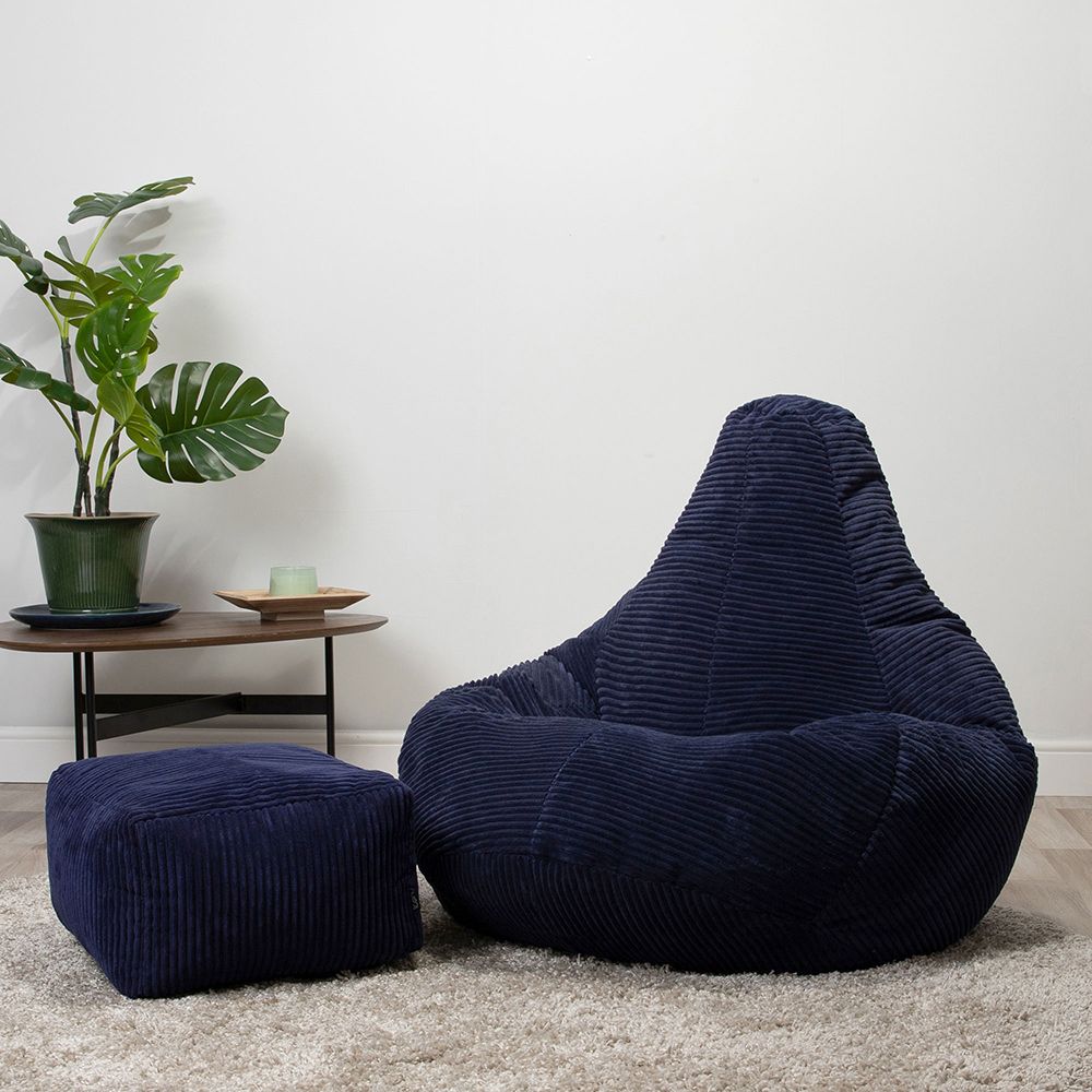 icon® Dalton Cord Bean Bag Recliner & Footstool