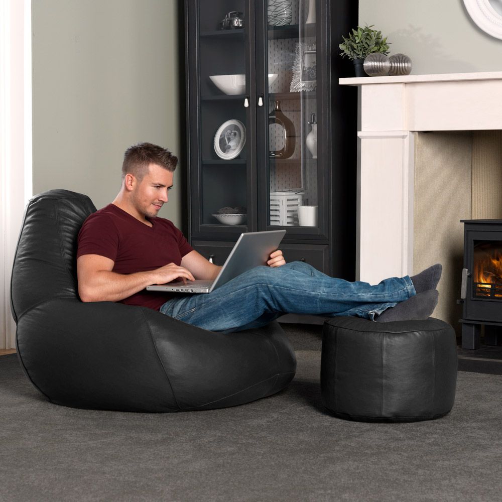 icon® Valencia Real Leather Recliner + Footstool
