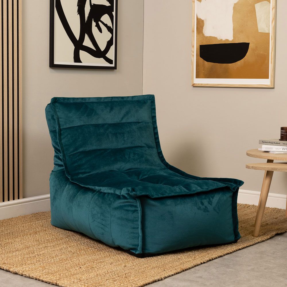icon® Dolce Velvet Lounger Bean Bag, Teal