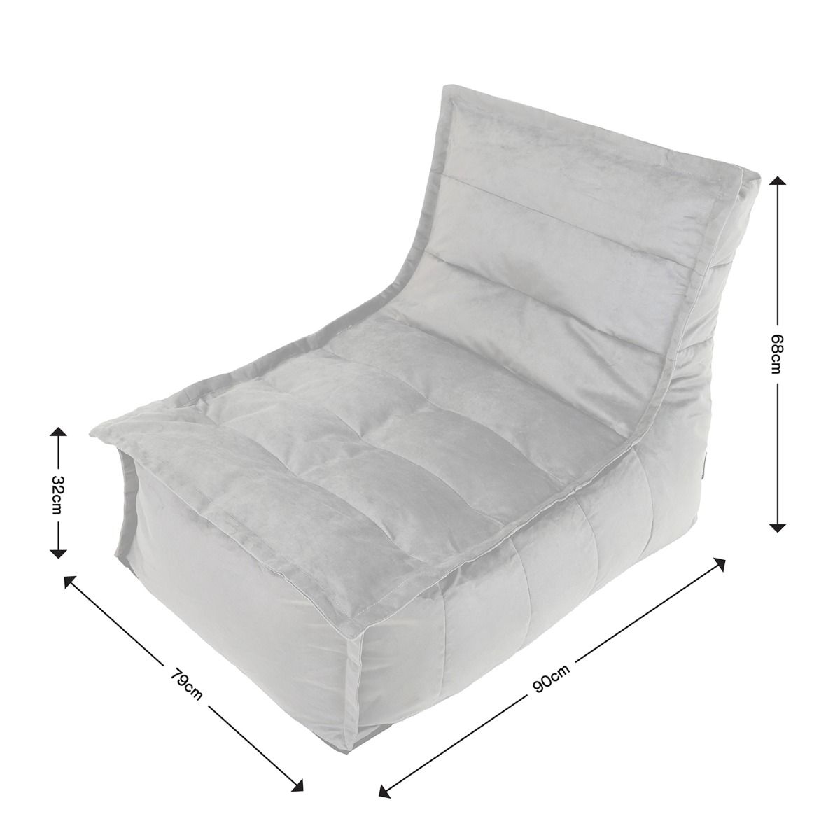 icon® Dolce Velvet Lounger Bean bag & Footstool