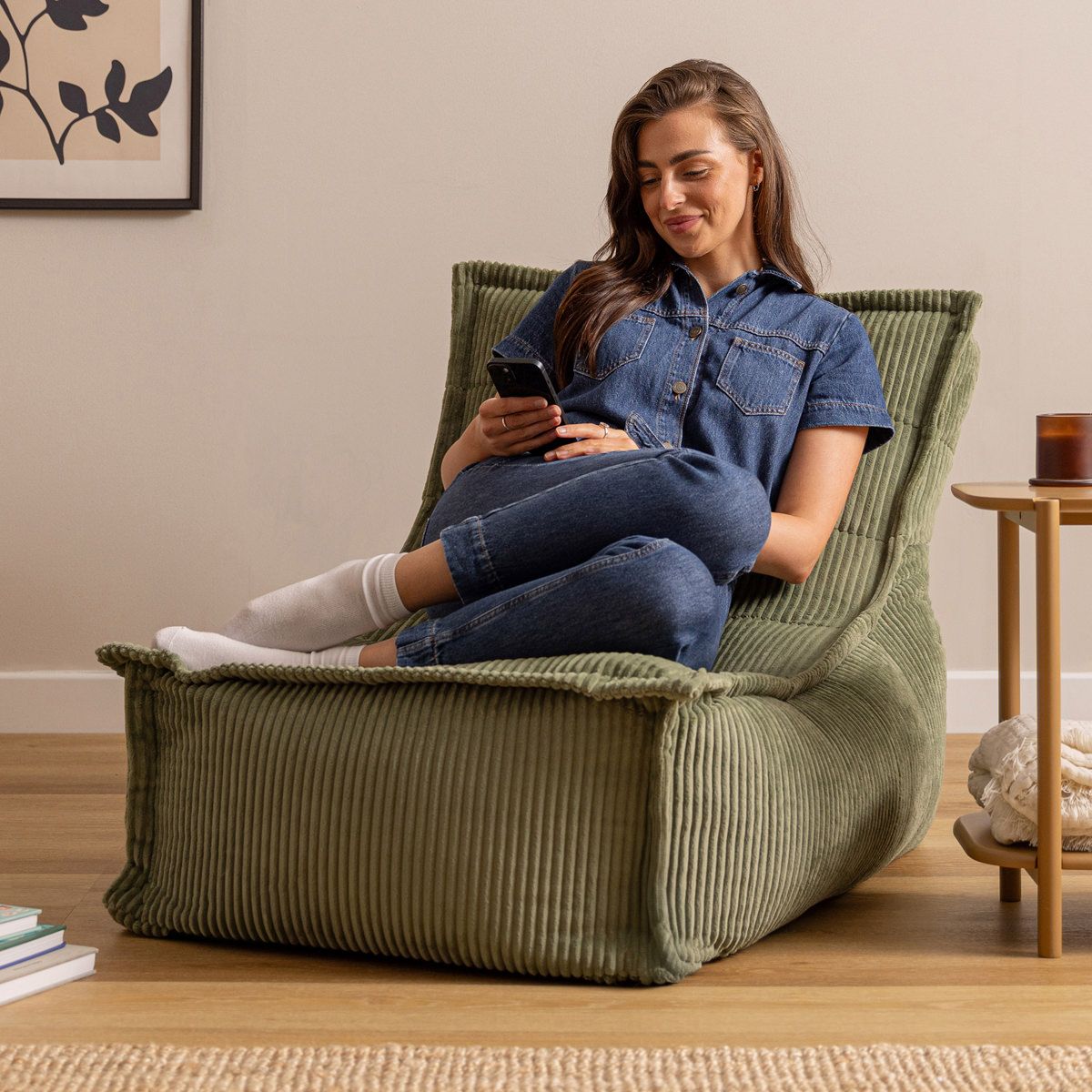 icon® Dolce Corduroy Scandi Lounger Bean Bag