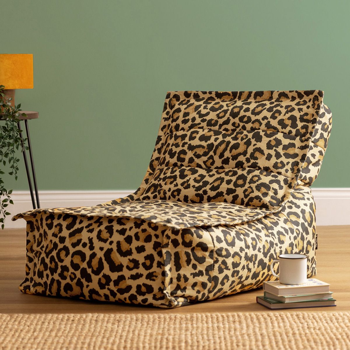 icon® Dolce Leopard Print Woven Lounger Bean Bag