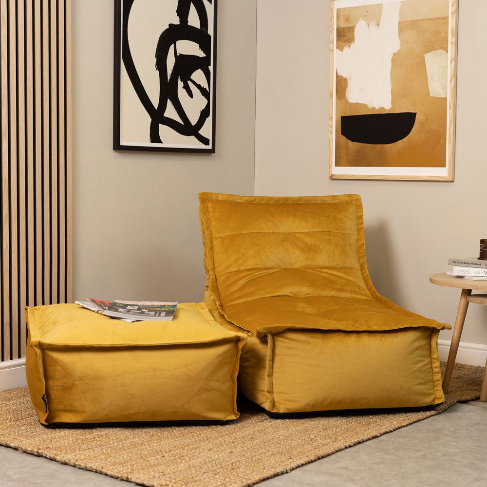 icon® Dolce Velvet Lounger Bean bag & Footstool